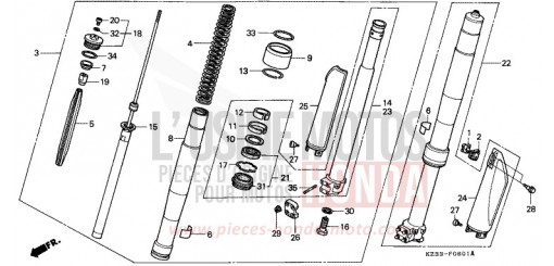 FRONT FORK CR250RM de 1991